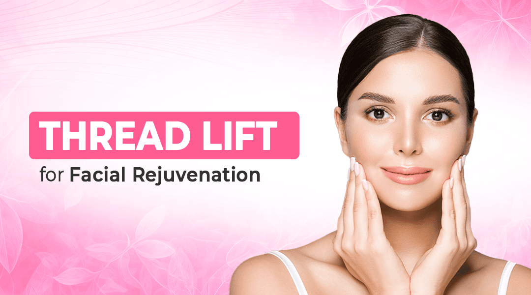 Anti-aging treatments demonstration showing a woman's face with circular callouts highlighting different skin areas