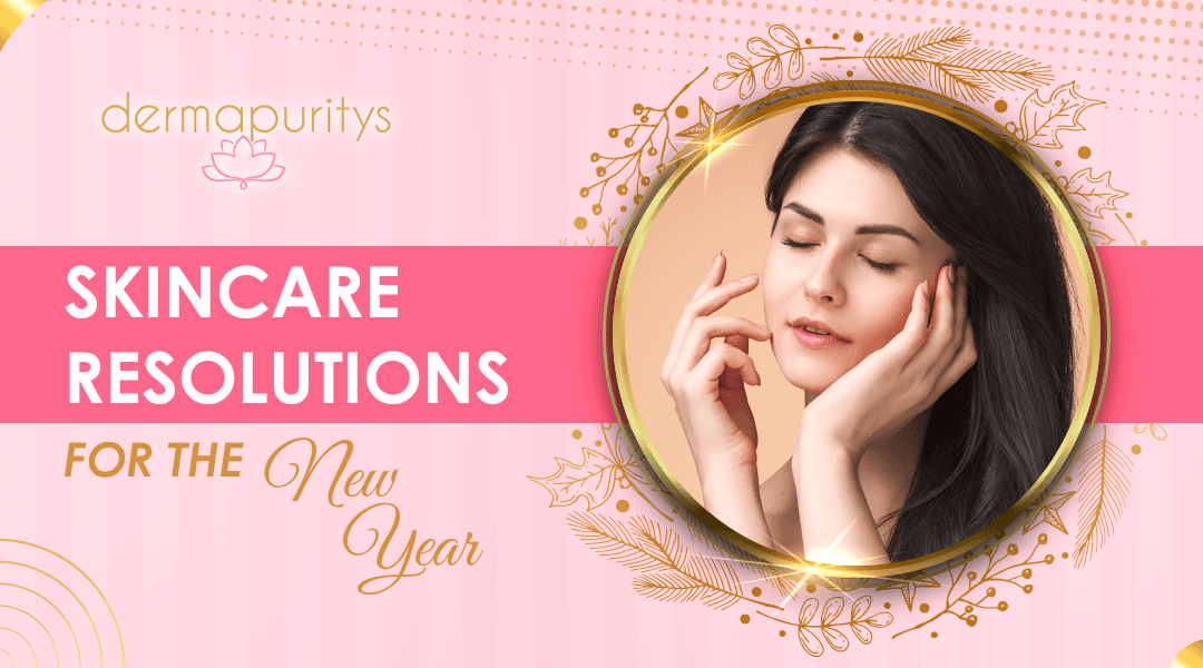 Anti-aging treatments demonstration showing a woman's face with circular callouts highlighting different skin areas