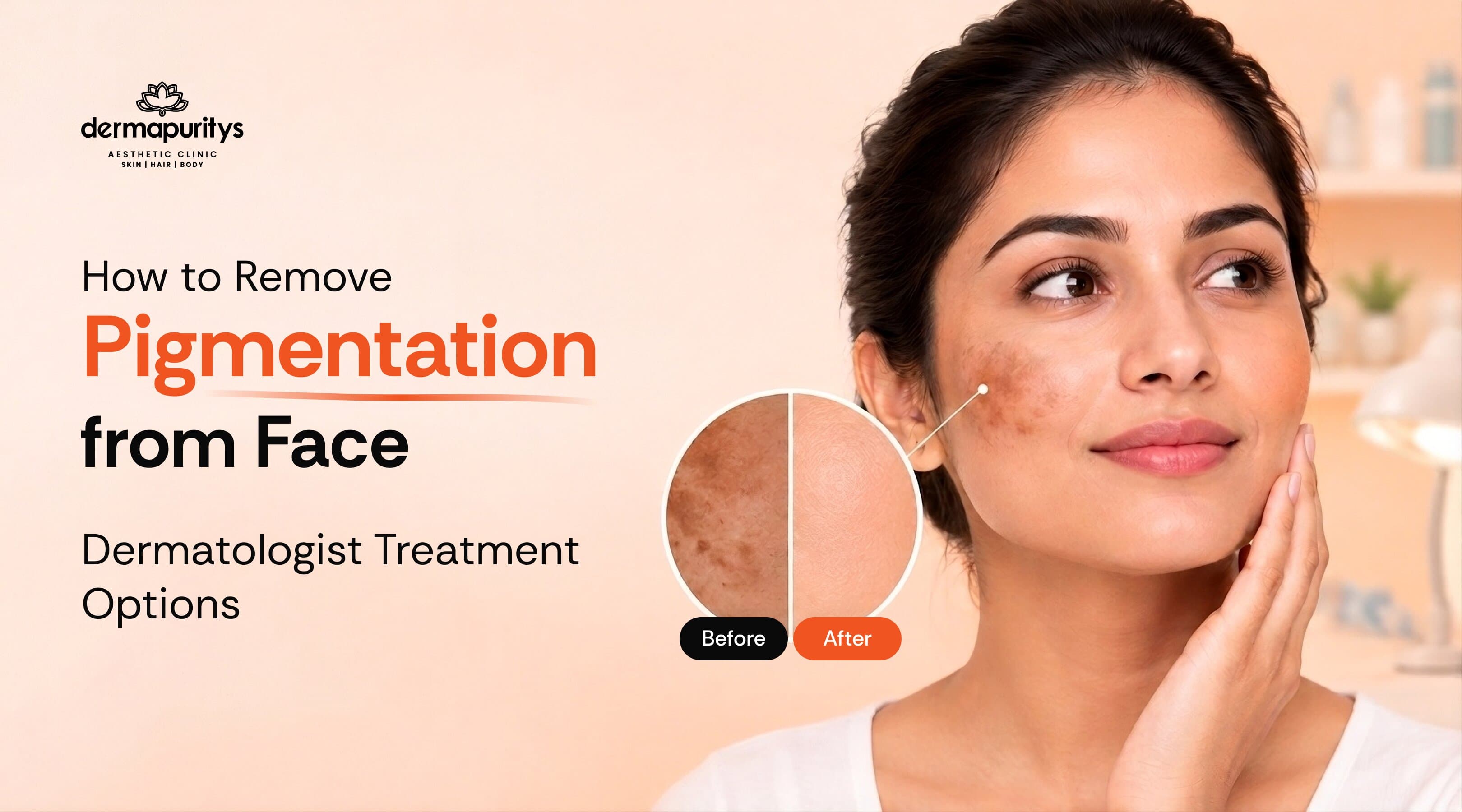 Anti-aging treatments demonstration showing a woman's face with circular callouts highlighting different skin areas