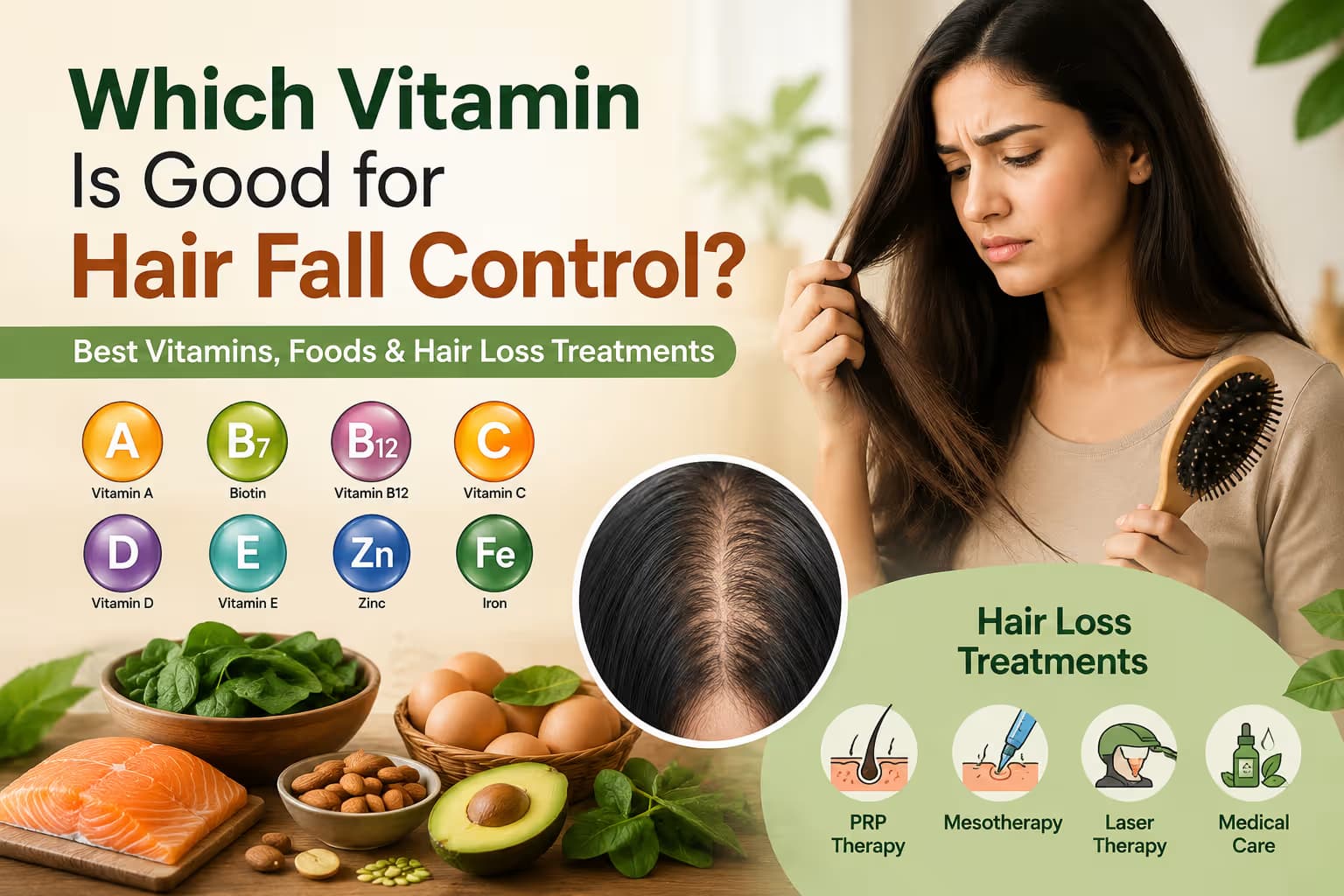 Which Vitamin Is Good for Hair Fall Control? Best Vitamins, Foods & Hair Loss Treatments